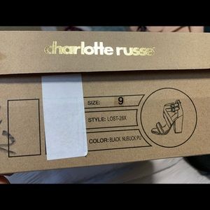 size 9 black suede double strap CR heels